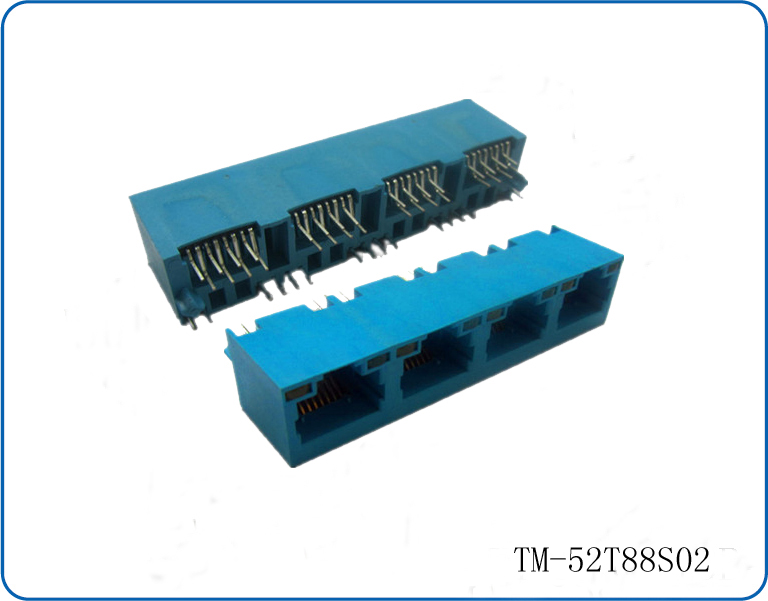 RJ45母座超薄彈帶燈屏蔽工控