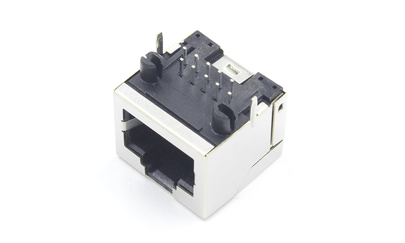 RJ48 RJ50 10P10C 90度屏蔽銅殼網絡母座連接器