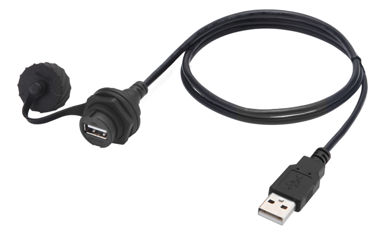 USB2.0 公轉母數(shù)據(jù)線連接線延長線母頭帶防水蓋